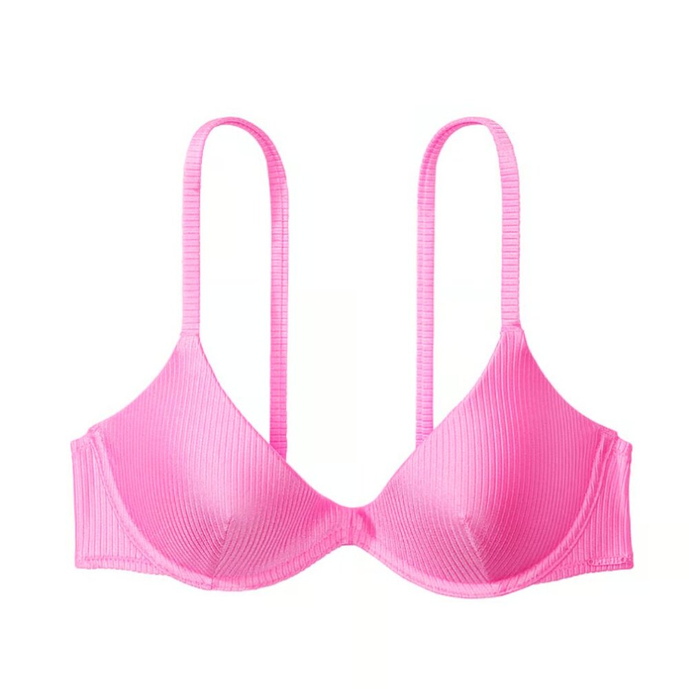NWT PINK Scoop Push-Up Underwire Bikini Top